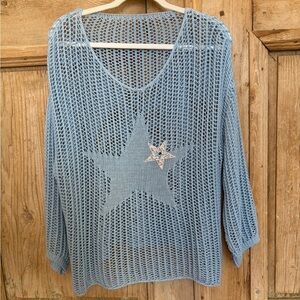 Blue Star Knit Sweater